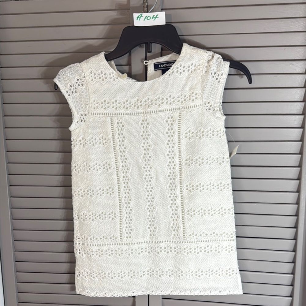 Lands' End White Blouse Elegant and Versatile
